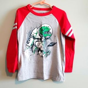 Boy's 5T Children's Place long sleeve graphic shirt with dino astronaut
